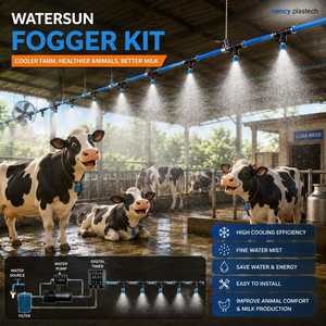 Pompe à brouillard électrique haute pression en acier inoxydable Watersun 5L, 50 buses, 24W, système de refroidissement de jardin numérique pour extérieur - Product Image 5