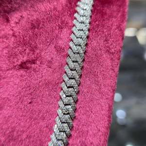 925 <b>Silver</b> Moissanite Cuban Link Chain Necklace Rhodium Plated Hiphop Iced Out <b>Choker</b> Gift for Unisex Party Jewelry - Product Image 6