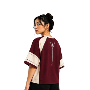 Custom Womens Boxy Fit T Shirt Premium Cotton Short Sleeve Casual Streetwear Tee Private Label OEM ODM Bulk Clothing Manufacture - Product Image 3