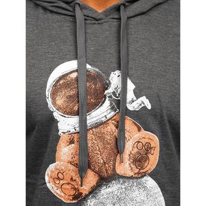 เสื้อฮู้ดผ้าฟลีซแบบสวมหัวสำหรับผู้ชายผ้าโพลีเอสเตอร์แบบเรียบสไตล์สตรีท2025ใหม่ - Product Image 4