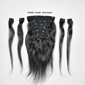 Extensions de cheveux naturels indiens Remy à clipser, 32 pouces, sans couture, faciles à poser, amovibles, volume et longueur, finition douce et naturelle, double trame machine - Product Image 3