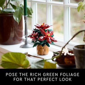 Set di costruzioni per adulti con piante e fogliame artificiali iconici a forma di Poinsettia - Product Image 2