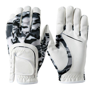 Latest Design Camouflage Breathable Non-Slip Hook Loop Closure Genuine Leather Golf <b>Gloves</b> for Cycling Sports - Product Image 1