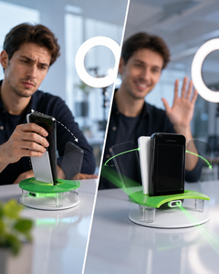 Soporte Universal Mini Portátil Impermeable de Acrílico Transparente para Teléfono Celular con Seguimiento Inteligente para Uso en Interiores - Product Image 3