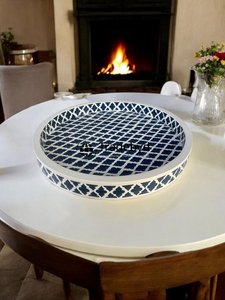Bandeja Decorativa Moderna con Incrustaciones de Hueso, Hecha a Mano, de Primera Calidad, para Decoración de Comedor, Tradebyd - Product Image 3