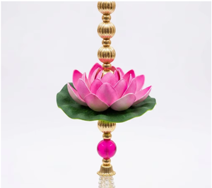 Décoration suspendue Feng Shui en forme de fleur de lotus avec pompons et perles pour la décoration intérieure du salon - Product Image 2