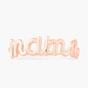 Cursive Wire Script Mama Word Ring Custom 14K Gold 925 <b>Silver</b> Factory Price Wholesale Dainty Personalized Mom Name Jewelry Gifts - Product Image 5