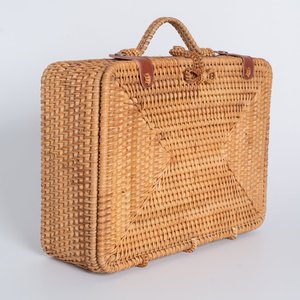 Maleta de mimbre personalizada para hombre y mujer, Maleta de mano con otros bolsos de equipaje - Product Image 3