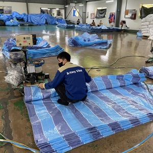 K <b>Tarp</b> Stripe Singapore Blue White Striped Outdoor PE <b>Tarp</b> Waterproof UV & Fire Resistant for Patio Use - Product Image 5