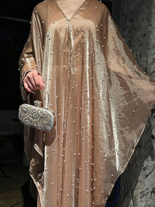 Women's Modest Muslim Abaya Robe 100% Cotton Eco-Friendly Floor-Length Loose Fit Solid Color Long Sleeves - Product Image 5