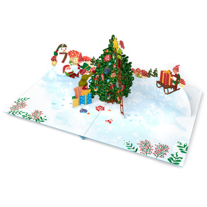 Tarjeta 3D Pop-Up al por Mayor, Decoración de Árbol de Navidad, Tarjeta de Felicitación 3D para las Fiestas de Invierno, Impresión Offset, Fabricante OEM - Product Image 4