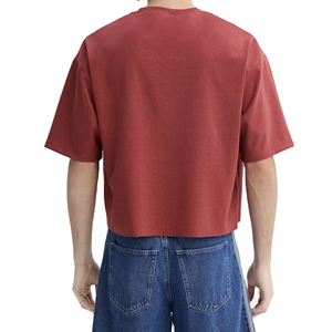 เสื้อยืดโอเวอร์ไซส์ทรงบ็อกซี่ผ้าฝ้ายสำหรับผู้ชาย พิมพ์โลโก้ด้านหน้าได้ ป้องกันรอยยับ เป็นมิตรกับสิ่งแวดล้อม ทรงไหล่ตก สไตล์สตรีทแวร์ - Product Image 6
