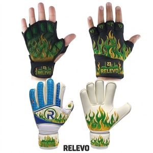 Guantes de Portero de Fútbol Unisex Ajustables Antideslizantes con Cierre de Velcro de Cuero RELEVO INDUSTRIES, Protección para los Dedos, Engrosados - Product Image 2