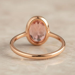 แหวนเงินแท้ 925 ประดับพลอย CZ สีชมพู คุณภาพสูง รูปทรงวงรี 10x14 มม. ดีไซน์เรียบหรู เหมาะสำหรับเป็นของขวัญสำหรับผู้หญิงในงานแต่งงานหรืองานเลี้ยง - Product Image 3