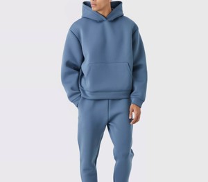 Wholesale Low Price Breathable Lightweight Casual Solid Quarter <b>Zip</b> Hooded Fleece Men's Sweatshirts Sweatpants Sets OEM Design - Product Image 1