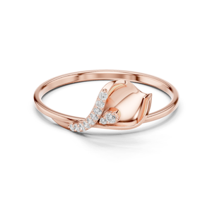 Anillo de Compromiso de Oro Rosa de 14K con Diamante Real de Corte Brillante de 0.10TCW, Romántico, Versátil y Atemporal para Uso Diario de Mujer - Product Image 1