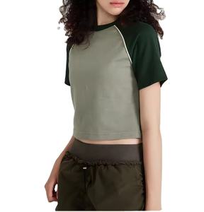 Camisetas Cortas de Alta Calidad para Mujer, Ajuste Holgado, Algodón, Ropa de Yoga Ecológica, Secado Rápido, Transpirable, Manga Corta, Top Deportivo - Product Image 2