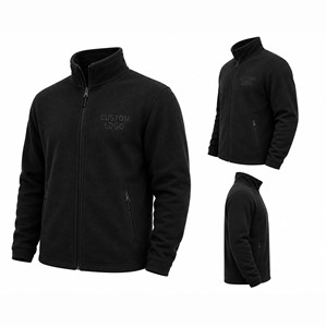 Chaqueta de Forro Polar Personalizada para Hombre, Chaqueta de Invierno Cálida con Cierre Completo y Cuello Alto, con Bordado de Logotipo Personalizado - Product Image 2