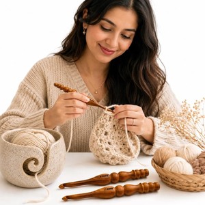 Handmade Wooden <b>Crochet</b> <b>Hook</b> Natural Finish Lightweight Structure for Comfortable Crafting Experience Daily - Product Image 3