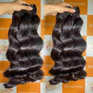 100% Paquetes ondulados de cuerpo alineado con cutícula Extensiones de cabello humano vietnamita crudo de alta calidad Doble dibujado por el proveedor - Product Image 5