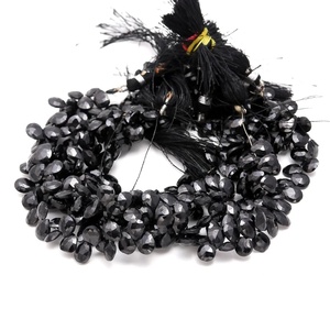 Natural Black Spinel Faceted Pear Shape Loose Gemstone <b>Beads</b> Wholesale Bulk Crystal <b>Beads</b> For Jewelry Making DIY Crafts Supplies - Product Image 2