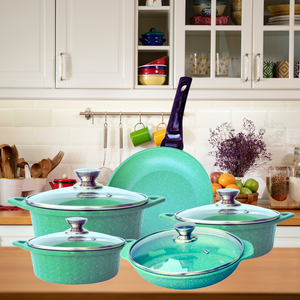 Ensemble de casseroles en aluminium moulé sous pression de style américain, 5 pièces, diamètre 18-28 cm - Product Image 1