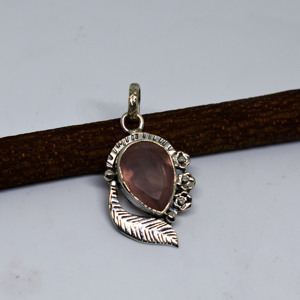Cadena de Piedras Preciosas de Cuarzo Rosa Natural al por Mayor, Plata de Ley 925, Hecha a Mano, de Lujo, Color Rosa, Estilo Vintage Boho, Joyería de Cristal Unisex - Product Image 6