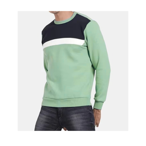 Sweat-shirt pour homme en coton mélangé respirant, style décontracté d'hiver, avec blocs de couleur - Product Image 1