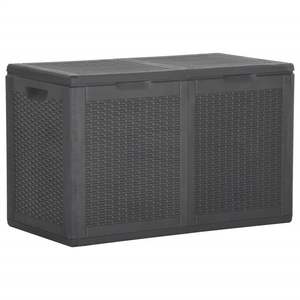 Caja de Almacenamiento de Polipropileno Negra con Aspecto de Ratán, Capacidad de 47.6 Galones, para Cobertizos y Almacenamiento - Product Image 2