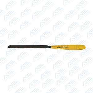 Scie d'amputation Langenbeck en acier inoxydable de qualité médicale avec poignée plate large revêtue or et noir, antidérapante - Product Image 6