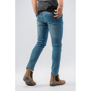Nouvel Arrivage – Jean Homme Taille Haute Coupe Droite avec 5 Poches, Détails Effilochés, Extensible, Délavé, Fabrication OEM - Product Image 5