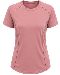 T-shirt de sport pour femme rose poudré personnalisé, séchage rapide, polyester, respirant, pour la course à pied, la gym, l'entraînement, vêtements de fitness athlétiques - Product Image 2