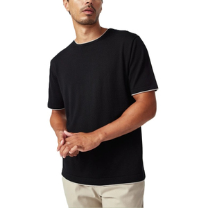 T-shirt à manches courtes pour homme, vert olive, col rond, coupe classique, couleur unie, jersey tricoté, coton respirant, 180g, écologique - Product Image 3