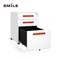 CHNSMILE Classeur 3 tiroirs moderne en acier avec roulettes Classeur A4 pour la maison et le bureau