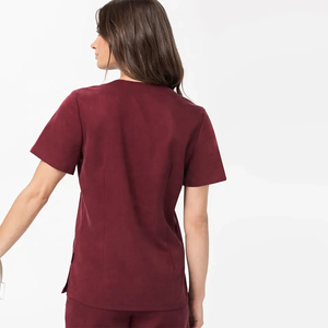 Wholesale High Quality Women Medical <b>Scrub</b> Uniform V-neck Short Sleeve Nurse Hospital Workwear Elastic Soft Surgical <b>Scrub</b> <b>Set</b> - Product Image 6