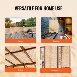Recinzione Naturale in Canna 1,68 m x 5,00 m, Schermo Decorativo per Balcone Esterno, Recinzione Alta 2,44 m per Patio e Giardino - Product Image 6