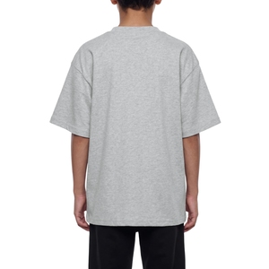 Camiseta Gris Personalizada de Algodón Grueso, Estilo Oversize con Hombros Caídos, para Hombre, Color Gris Jaspeado, Estilo Urbano - Product Image 3