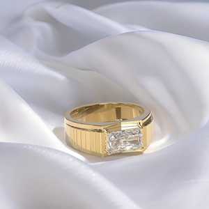 Anillo Moderno de Diamante de Corte Radiante de Alta Calidad de 1.00CT, Oro Sólido de 14K con Diamante Cultivado en Laboratorio, Regalo de Aniversario de Bodas para Pareja - Product Image 2