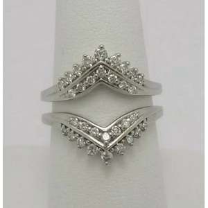 2CT Round Cut Moissanite 925 Sterling Silver 14K White Gold Plated Ring Enhancer Wedding <b>Wrap</b> Guard Pave <b>Bridal</b> Band for Women - Product Image 3