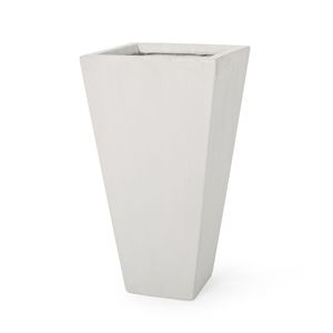 Moderno Vaso da Esterno in Pietra MGO da 13 Pollici, Fioriera Bianca in Pietra Artificiale - Product Image 5