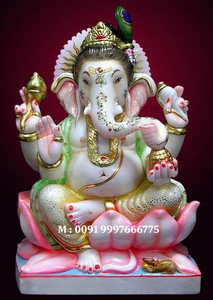 Very Attractive Unique Design Ganesh White Marble Statue Hindu Religious God Lord Ganesha For Home And Temple <b>Decoration</b> Purpose - Product Image 4
