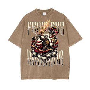 เสื้อยืดผู้ชายผ้าแคนวาสคอตตอน 100% ทรงหลวม คอกลม พิมพ์ลายซิลค์สกรีน ระบายอากาศได้ดี สวมใส่สบาย คุณภาพสูง เป็นมิตรกับสิ่งแวดล้อม น้ำหนักเบา - Product Image 3