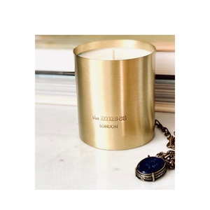 Custom Brand Logo Gold Metal <b>Candle</b> Jar Minimalist Brushed Brass Scented <b>Candle</b> Vessel For High-End Home Decoration Low Price - Product Image 3