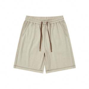 Pantalones cortos de hombre de alta calidad 100% algodón, ropa deportiva de verano y pantalones cortos casuales para correr, pantalones cortos de hombre sencillos con microestiramiento. - Product Image 2