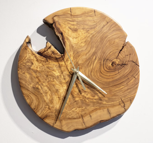 Rustic Wooden Wall Clock Round Analog Quartz Timepiece Natural <b>Wood</b> <b>Slice</b> Design For Living Room Decor - Product Image 3
