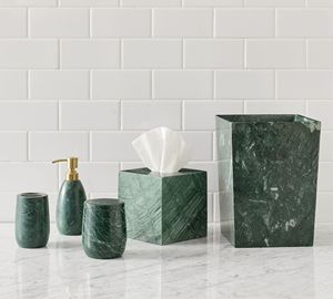 Most Selling Green Marble Luxury Eco-Friendly Bathroom <b>Set</b> <b>Soap</b> Dispenser and Wash Storage <b>Set</b> for Home and Restaurant - Product Image 3
