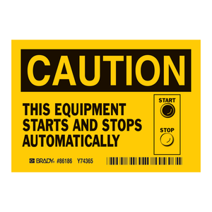 Étiquettes de sécurité pour équipements de démarrage/arrêt automatique, en plastique durable, autocollantes, pour les zones de travail industrielles - Product Image 3