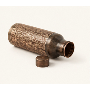 Botella de Agua Artesanal de Cobre Puro con Acabado Antiguo para Bienestar y Regalos, Vajilla Metálica Ecológica al por Mayor - Product Image 3