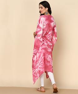 High Quality Designer Rayon <b>Kaftan</b> Tie Dyed <b>Summer</b> Daily Wear Regular Fit Sweetheart neck at Best Price by Supplier - Product Image 2