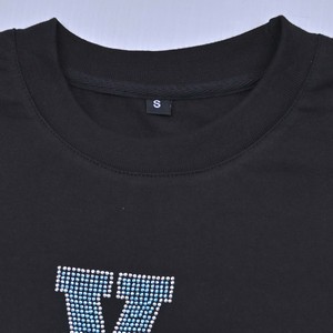 VP Basketball Logo Rhinestone <b>T</b>-<b>Shirt</b> Black Short Sleeve Crew Neck Unisex Casual Regular Fit Cotton Jersey Breathable All - Product Image 5